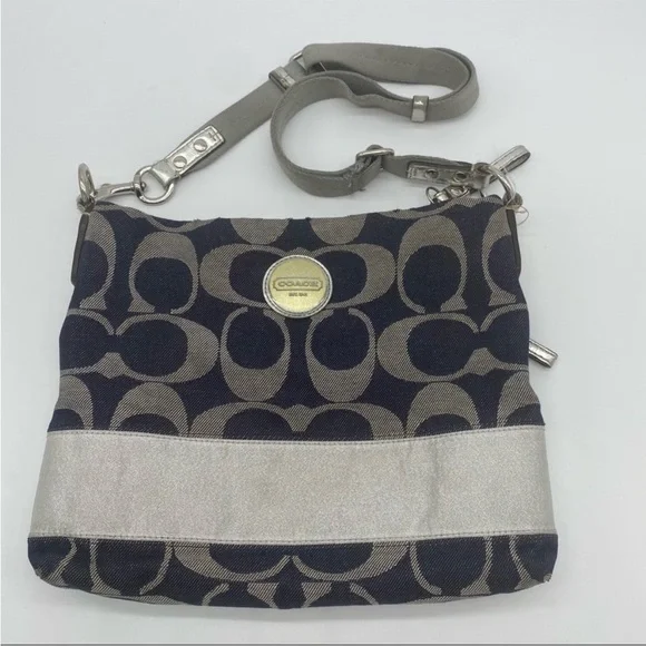 Coach Black and Silver Crossbody Bag - Picture 2 of 8